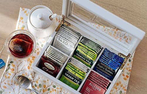 Break Tradition Wooden Tea Organizer For Tea Bags, White - Image 6