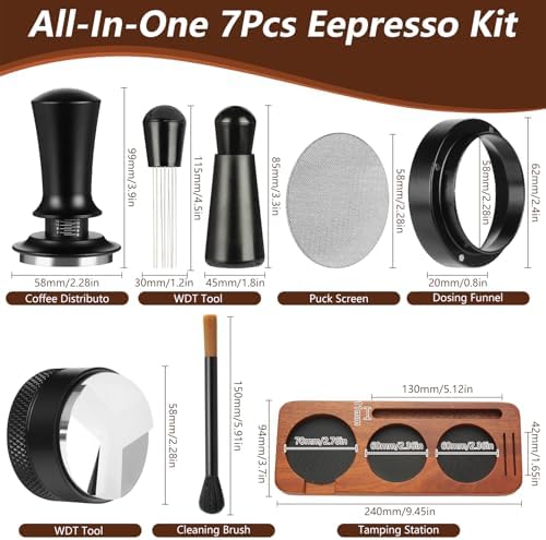 7 PCS Espresso Accessories,WDT Tool Espresso Machine Tamper Tools - Image 3