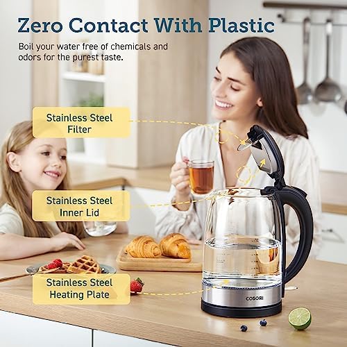 COSORI Electric Gooseneck Kettle with 5 Variable Presets, Pour Over & Coffee Kettle, 1.7L/1500W, Stainless Steel Inner Lid & Filter - Image 6