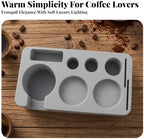 Non-Slip Coffee Tamper Kit Organizer | Perforated Dot Texture Pads, pressing Station Base, Silicone pressing Mat with Portafilter Stand, for home use, Black - Image 3