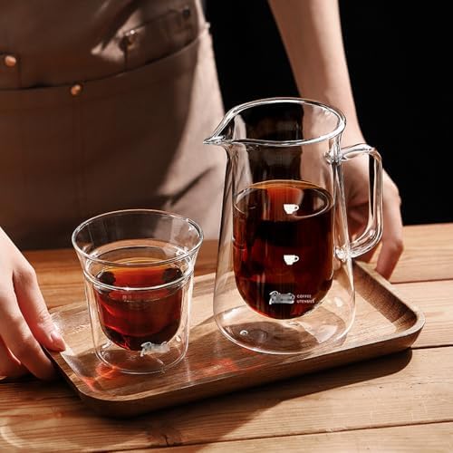 Double Wall Glass Coffee Carafe Pour Over Coffee Maker Decanter, 13.5oz - Image 2