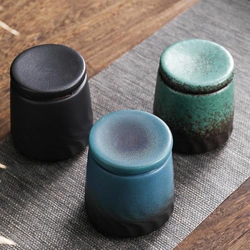 ELEFOCUS Ceramic Tea Canisters, Cat and Dog Ash Urn, Retro Style, for Living Room - Image 7