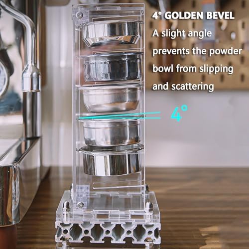 Espresso Filter Basket Holder, Coffee Organizer Station Filter Holder, Compatible with Most 58mm Powder Baskets, for 6Pcs Coffee Baskets and Puck Screens - Image 3