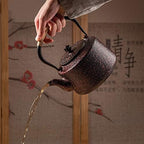 Cast Iron teapot,Classic Tea Kettle,Large Cast Iron Tea Kettle with Stainless Steel Infuser for Electric Ceramic Stove, Japanese Tea Kettle, Red 1400ML - Image 5