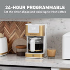 West Bend Timeless 12-Cup Programmable Coffee Maker with Brew Strength Selector for Hot and Iced Coffee, Includes 1-4 Cup Brew Option and Permanent Filter - Image 4