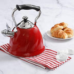 Mr Coffee Alderton Whistling Tea Kettle, 2.3 Quarts, Red - Image 3