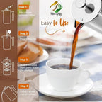Cafetiere Stainless Steel, French Press Coffee Maker 800ml for Hot Chocolate Moka/Mocha Tea Pots, Cold Brew Maker, Portable Travel Caffettiere, Percolator Filter, Teasmade Coffee Gator 3/4/5/6 Cups - Image 3