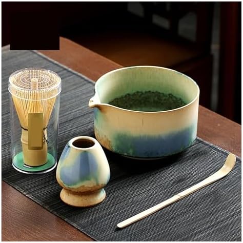 4PCS Matcha Set With Ceramic Bowl Whisk Teaspoon Tea Sets Tea-making Tools Accessories(Pink 4pcs) - Image 2