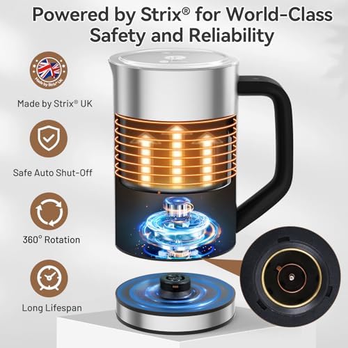 Secura Milk Frother, Automatic Hot/Cold Foam Maker, Stainless Steel, 8.4oz (Pack of 6) - Image 4