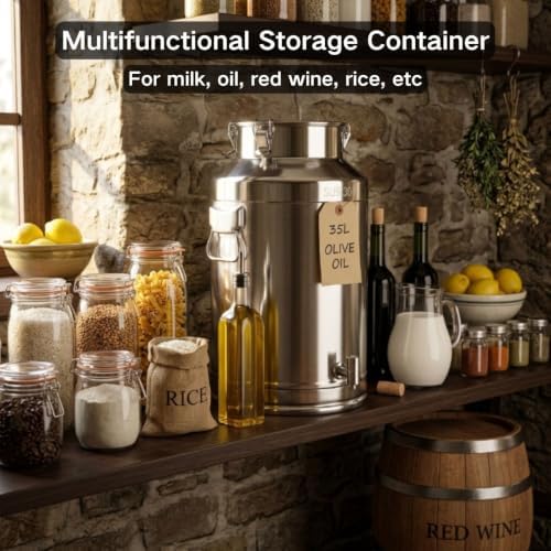 304 Stainless Steel Milk Can, 5-125L Beverage Dispenser Bucket with Spigot - Image 2