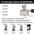 51mm Portafilter 3 Ears with Double Spout for Delonghi Dedica EC680/685 - Image 2