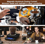 5 Pcs 51mm Espresso Accessories Kit, 3kg/0.1g Accurate Coffee Scale with Timer, Coffee Distributor Spring Loaded Calibrated Tamper WDT Tool and Dosing Funnel Set Fits 51mm Espresso Machines - Image 6