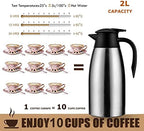 6 sets 70 oz Thermal Coffee Carafe for keeping hot, Carafe for hot liquid, Airpot Insulated Stainless Steel Vacuum Thermal Pot for Coffee, Hot Water,Keep Hot 12 Hours (4silver) - Image 3