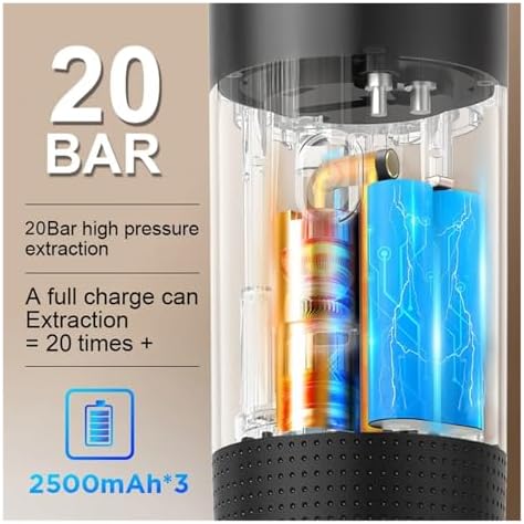 Wireless Electric Portable Espresso Coffee Machine For Car & Home Camping Coffee Maker 3-in-1 Capsule Powder Travel Coffee Maker(Dark Wood Grain) - Image 3