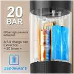 Wireless Electric Portable Espresso Coffee Machine For Car & Home Camping Coffee Maker 3-in-1 Capsule Powder Travel Coffee Maker(Dark Wood Grain) - Image 3
