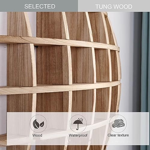 Solid Wood Chinese Tea Cup Holder, Wall Mounted Mug Display Shelf - Image 5