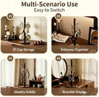 Wooden Mug Tree Holder, Countertop Coffee Cup Stand with Solid Wood Base for Mugs, Jewelry & Kitchen Organizer - Image 5