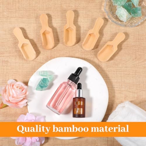 100 Pack Mini Wooden Spoons for Jars Small Bath Salt Bamboo Spoons Bulk Small Scoop Mini Scooper Wooden Candy Spoon Washing Powder for Sugar Scrubs, Bath Salts, Cooking - Image 7