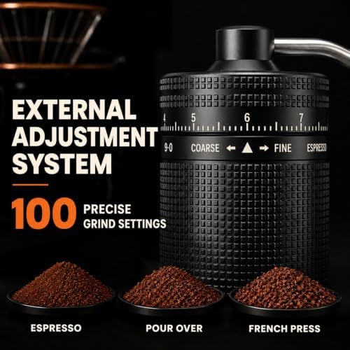 Manual Coffee Grinder for Espresso, Portable Hand Crank Coffee Bean Grinder - Image 2
