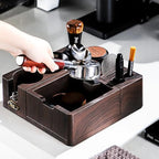 Bincoo Espresso Tamping Station & Knock Box, 2-in-1 Coffee Powder Station for 51/53/54/58mm Portafilter, Anti-Slip ABS Espresso Accessories Organizer, Tamper Base & Coffee Grounds Bin - Image 2