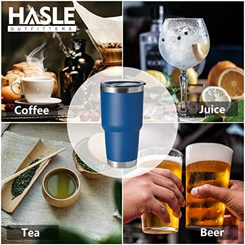 HASLE OUTFITTERS 30oz Stainless Steel Tumbler, Double Wall Vacuum Insulated Travel Mug Tumbler, Durable Insulated Coffee Mug, Gift Box Set (Dark Blue, 12) - Image 5