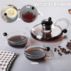 Glass Teapot Set with Removable Infuser Heat Resistant Loose Leaf Tea Pot for Loose Tea Coffee Herbal Tea(Transparent) - Image 3