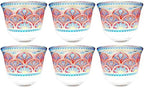 Chandler Espresso Turkish Arabica Coffee Cup Assorted Design Available from Brand 70ml 2.5oz Set of 6 Cups with Gift Box (Glass, Red Blue Peacock Feather Decal G) - Image 2