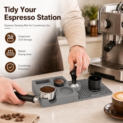 Silicone Espresso Tamping Station，Tamping Mat for Coffee Bar - Image 2