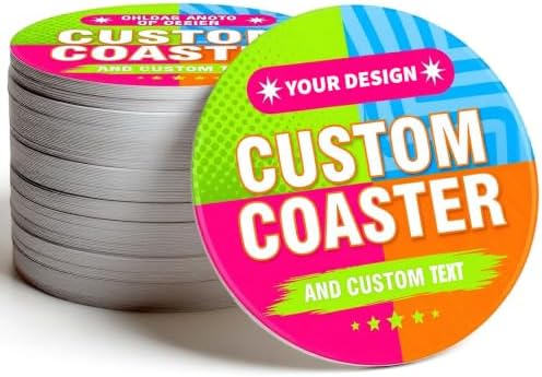 Full-Color 4" Round Pulpboard Coasters for Bars, Restaurants, Cafes - Add Your Custom Logo or Imprint (80 PT, Qty 50) by USMG