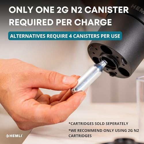 Nitro Cold Brew Coffee Maker 12 oz Ceramic-Lined, Tritan Cup, Pressure Gauge, Stores 3 Nitrogen Gas Bulbs Custom Designed for Cold Brew and Nitro Drinks - Image 7