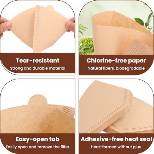 Coffee Filters #4, 600 Count Unbleached Extra Strong Cone - Image 3