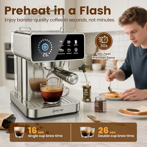 Touchscreen Espresso Machines with Timer, 51oz Water Tank, 20 Bar - Image 3