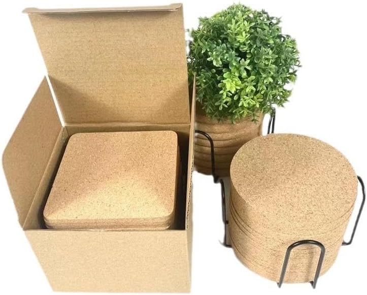 Coasters Cork Coasters, Round & Square, 3-5mm by Unknown