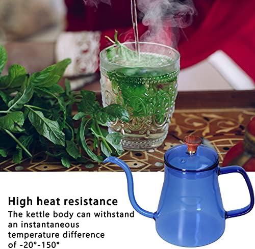 Gooseneck Kettle, Blue, 350ml, High Borosilicate Glass, Gooseneck Spout for Precise Pouring - Image 3