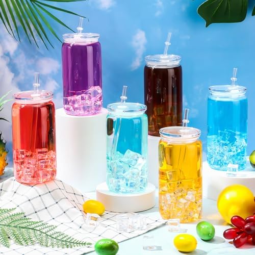 Blushtier 20 Acrylic Mason Jars with Lids and Straws 16 oz Drinking Plastic Tumbler with Straw Iced Coffee Cups Water Bottles Mugs for Wedding Party Favor Water Milk Beer Juice Beverage (Clear) - Image 4