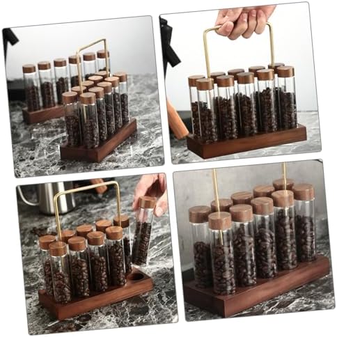 1set Coffee Storage Tubes with Stand Sealed Glass Jars for Coffee Beans Tea and Kitchen Seasonings Easy to Assemble Display for Home and Restaurant Use - Image 7