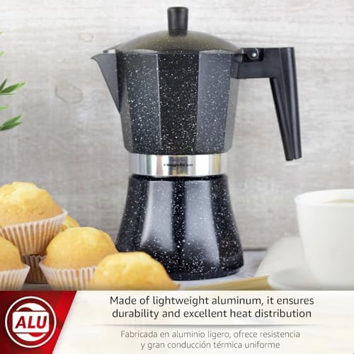 Magefesa Onix 9-Cup Stovetop Espresso Moka Pot, Stainless Steel & Aluminum Italian Coffee Maker, All-Stovetop Compatible Greca Coffee Maker - Image 2