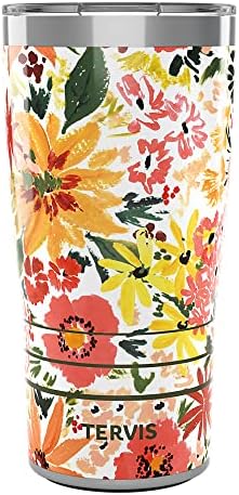 Tervis Traveler Sara Berrenson Retro Floral Triple Walled Insulated Tumbler Travel Cup Keeps Drinks Cold & Hot, 20oz, Stainless Steel by TervisTumblerCompany