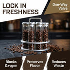 8 Single Dose Espresso Bean Cellars, Coffee Bean Storage Tubes, with Rotatable Display Rack & Funnel, One-Way Exhaust Valve, 20g Single Bottle Capacity, for Home, Barista - Image 3