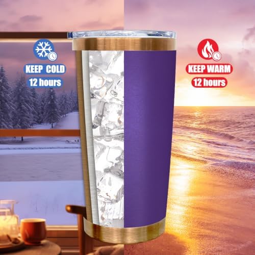 20 oz Tumbler Bulk Stainless Steel Tumblers with Lids and Straws Purple - Image 4