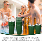 Mimorou 20 Pack 16 oz Stainless Steel Cups Metal Cup, Dark Green - Image 5