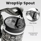 Fjbottle WrapSip 40 oz Insulated Tumbler with Flip Straw and Handle - Image 3