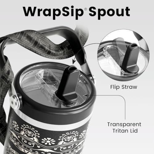 Fjbottle WrapSip 40 oz Insulated Tumbler with Flip Straw and Handle - Image 3