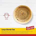 Glad Disposable Coffee Cups with Lids, Coffee Flower, 16 Oz, 50 Count, 6-Pk - Image 2