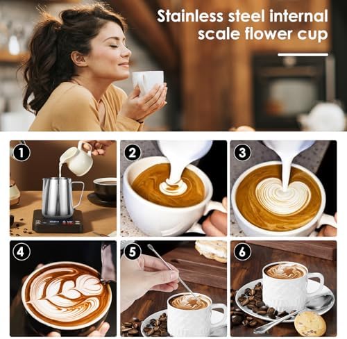2 Pack Milk Frothing Pitcher 900ml 32oz Large Capacity Steaming Pitchers - Image 4