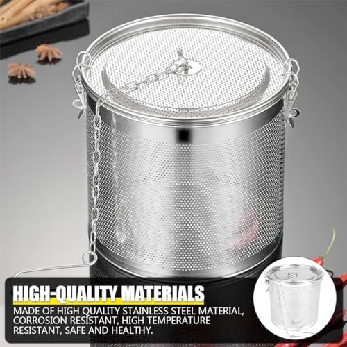 Spice Seasoning Strainer Large Capacity Mesh Design Cooking Strainer Basket Loose Leaf Tea Infuser for Home Restaurant, 7.1x6.6 Inch - Image 4