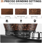 Secura Stainless Steel Conical Burr Coffee Grinder – 35 Grind Settings, 2-12 Cup Capacity, 8.8 oz Bean Storage, One-Touch Operation - Image 2