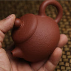 Tea Pots For Loose Tea Chinese Purple Sand Kettle Flat Teapot Retro Tea Teapot Household Kettle Tea Set Teapot Chinese Tea Ceremony Supplies Tea Infuser Pot(Teapot 2) - Image 3