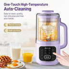 11-in-1 Nut Milk Maker - Automatic Multi-Function Milk Machine for Almond Milk, Oat, Soy, Yogurt,Juice with Self-Cleaning, Delay Timer, Keep Warm Ultra-Quiet(Purple) - Image 6