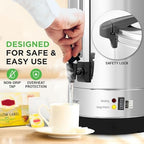 NutriChef 19L Water Boiler Hot Water Dispenser Urn | Large Electric Kettle with Keep Warm Function, Safety Lock Lid & Stainless Steel Inner Pot for Tea & Hot Beverages (Black & Silver). - Image 4